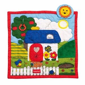 Vintage 1990 Fisher-Price Baby Play Mat Soft Activity Quilt